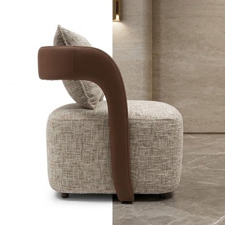 Modern Suede Textured Fabric Lounge Chair