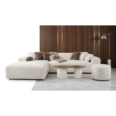 Cream Corduroy Sectional