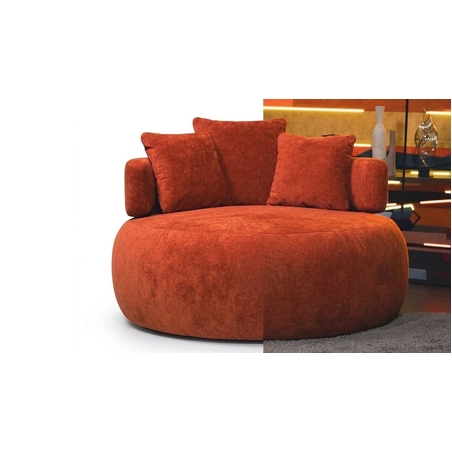 Modern Terracotta Boucle Sectional Sofa Set