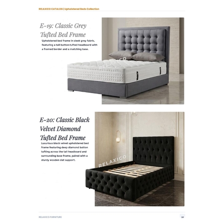 Classic Black Velvet Diamond Tufted Bed Frame