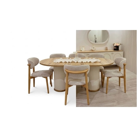 Nordic Walnut Round Dining Set