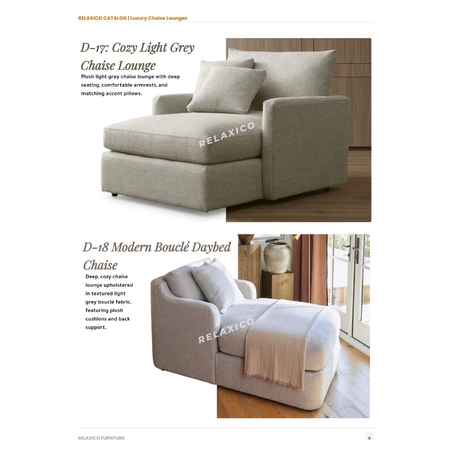 Cozy Light Grey Chaise Lounge