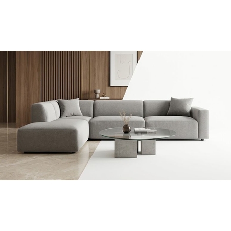 Contemporary Grey Velvet Sectional