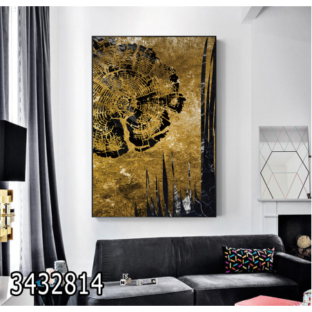 תמונה לסלון או למשרד מודפסת על קנבס כותנה אבסטרקט דגם 3432814