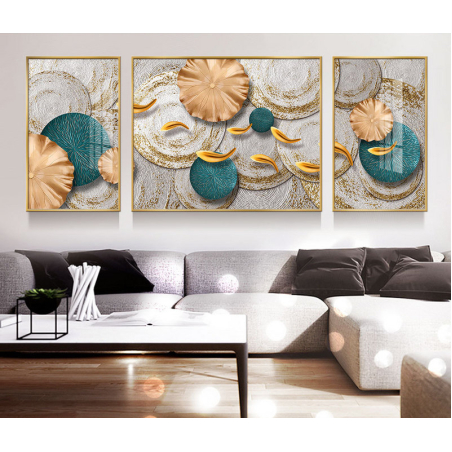 תמונת תלת מימד מחולקת לסלון על קנבס עם אפשרות לחיפוי זכוכית דגם 3983698