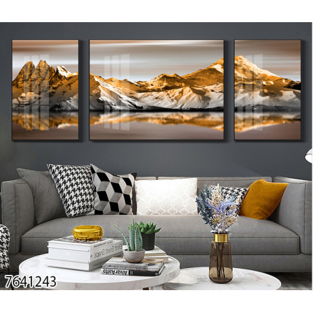 תמונה מחולקת לסלון על קנבס עם אפשרות לחיפוי זכוכית דגם 7641243
