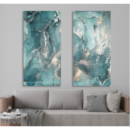 זוג תמונות זכוכית לסלון  או למשרד דגם 1814769