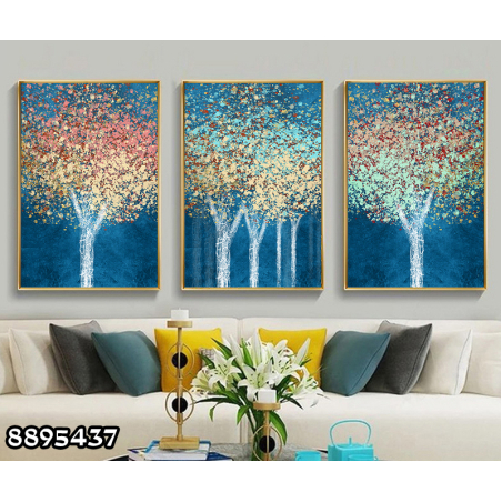 שלשה על קנבס מתוח וממוסגר לחדר השינה או לסלון דגם 8895437