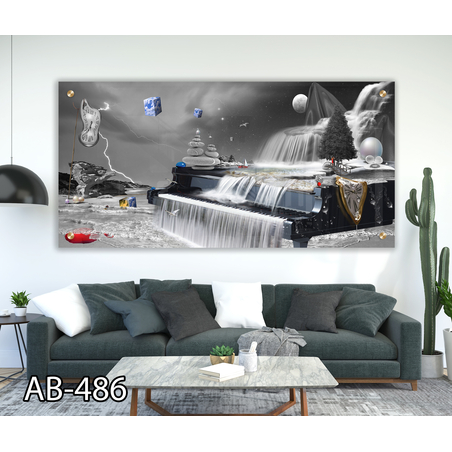 תמונת זכוכית מעוצבת בסגנון מודרני  למשרד או לסלון דגם AB-486