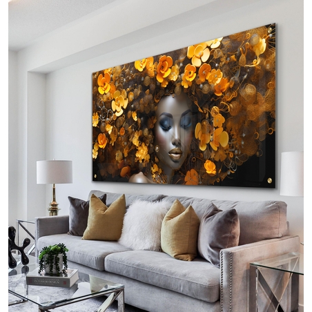 תמונת זכוכית לסלון או לחדר שינה אפריקאית 