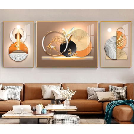 תמונת תלת מימד מחולקת לסלון על קנבס עם אפשרות לחיפוי זכוכית דגם 6065440