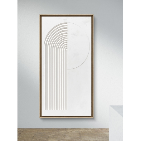 תמונת קנבס דמוי שליכט בעיצוב מודרני עם קווים עגולים ורקע נקי, מתוך קולקציית NEXTGEN, מתאימה לסלון, משרד או חדר שינה.