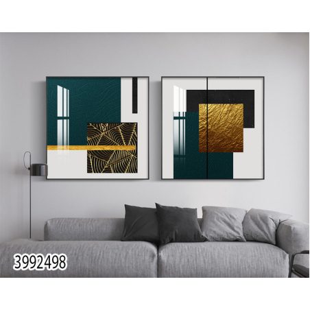 זוג תמונות מרובעות עם אפשרות לחיפוי זכוכית במסגרת דגם 3992498