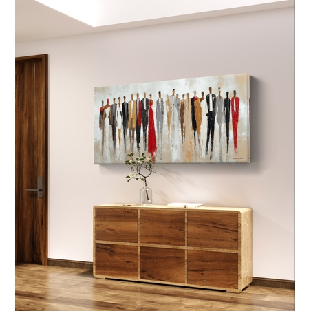 קנבס אופנתי לרוחב עם דמויות ערב דרמטיות