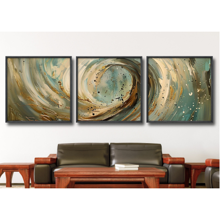 שלישיית תמונות מרובעות בסגנון אבסטרקט 