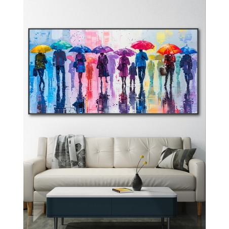 תמונת קנבס צבעונית לסלון בסגנון אורבני 