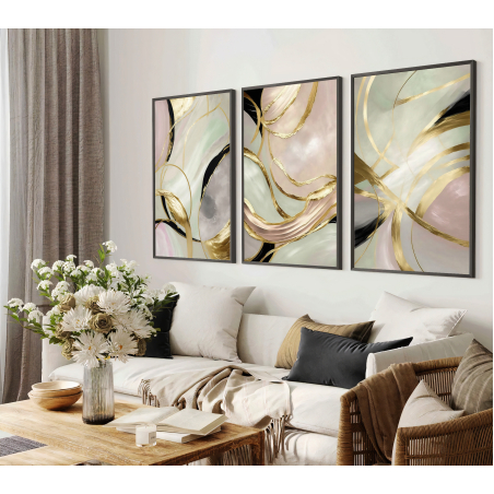 שלשה על קנבס כותנה!! מתוח וממוסגר לסלון או למשרד דגם 230323