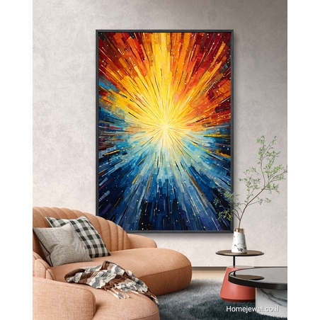 תמונה צבעונית מודרנית לסלון או למשרד קנבס כותנה מקצועי דגם 299238