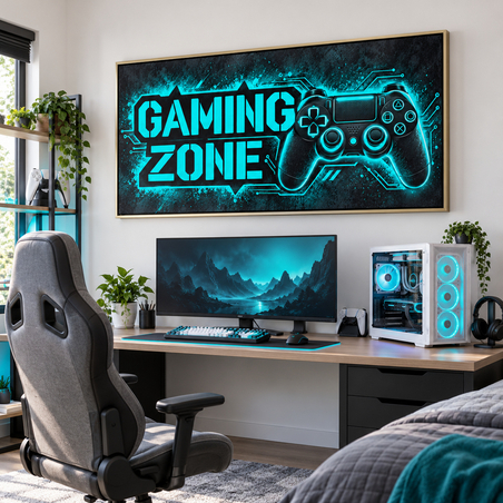 תמונת קנבס Gaming Zone בטורקיז | דגם GA7774