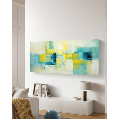 תמונת קנבס איכותית גאומטרי מודרני גווני ירוק דגם - R20035