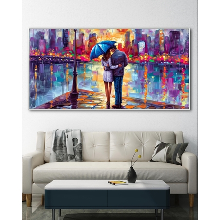 תמונת קנבס לסלון בסגנון רומנטי ואורבני 