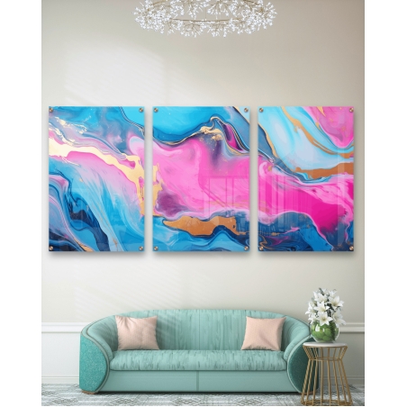 שלישיית תמונות לפינת אוכל או לסלון מודפסות על זכוכית דגם 259238