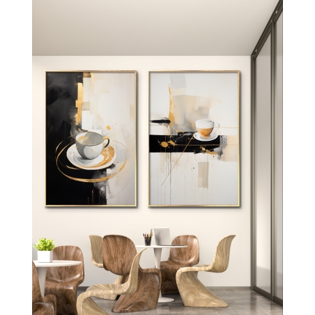 זוג תמונות על בד כותנה לפינת אוכל מודרני דגם 2111237 