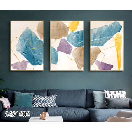 שלשה על קנבס כותנה!! מתוח וממוסגר לסלון או למשרד דגם 8491606