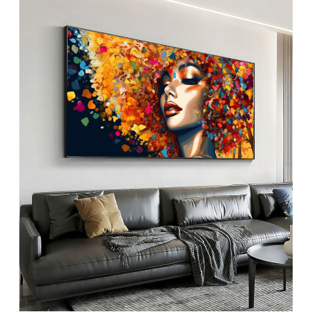 תמונת קנבס של אישה צבעונית מודרנית דגם 662331