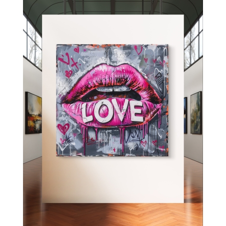 תמונת קנבס מרובעת בסגנון גרפיטי 