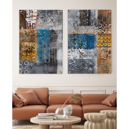 זוג תמונות לסלון לחדר השינה או לסלון על קנבס או זכוכית דגם-39887871