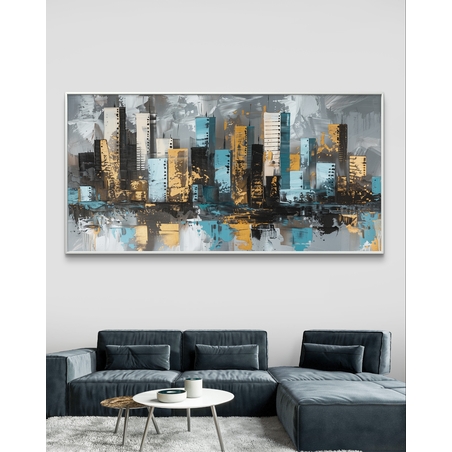תמונת קנבס לסלון בסגנון אבסטרקט אורבני 