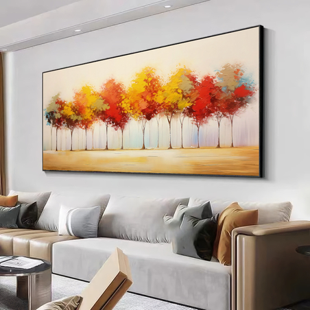 תמונת קנבס אבסטרקט מודרני עצים צבעוני דגם 16062