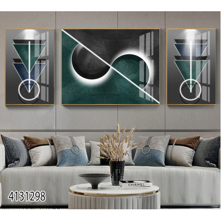 תמונת תלת מימד מחולקת לסלון על קנבס עם אפשרות לחיפוי זכוכית דגם 4131298
