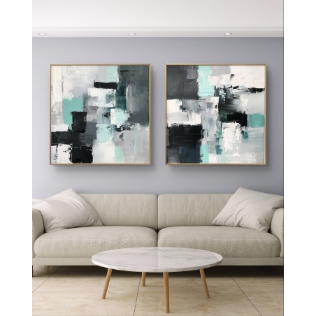 זוג תמונות מרובעות בסגנון אבסטרקט 