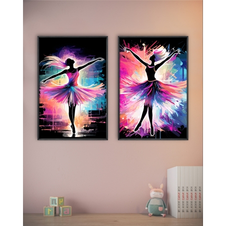 זוג תמונות על בד כותנה 