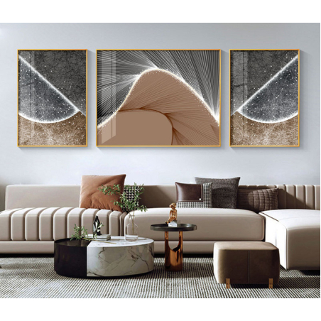 תמונה מחולקת לסלון על קנבס עם אפשרות לחיפוי זכוכית דגם 6086338