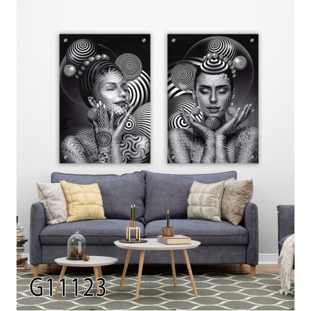 זוג תמונות בהדפסה על זכוכית דגם G11123