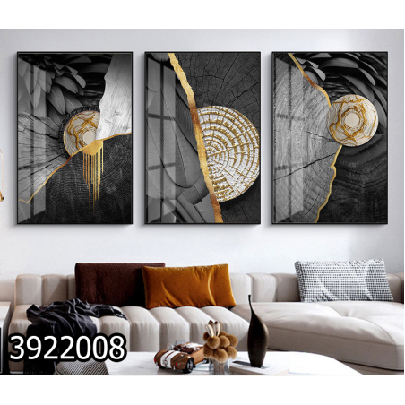 שלשה על קנבס מתוח וממוסגר לסלון או למשרד דגם 3922008