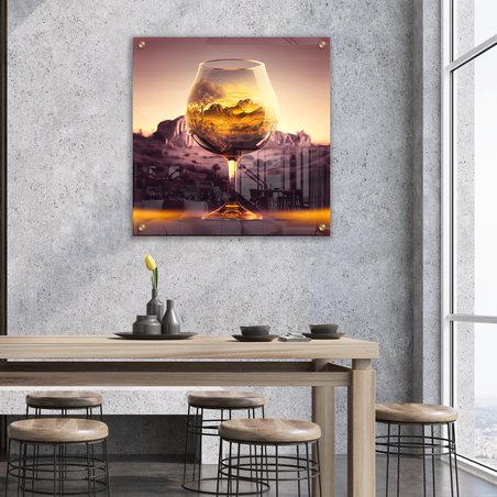 תמונת  זכוכית מרובעת למטבח או לפינת אוכל דגם 1220232