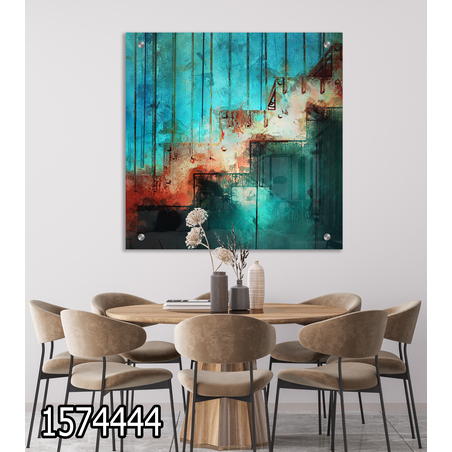 תמונת זכוכית מרובעת לפינת אוכל למשרד או למטבח דגם-1574444