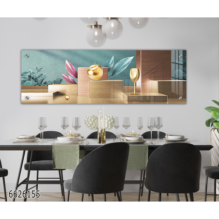 תמונת זכוכית תלת מימד פנורמית מיוחדת לפינת אוכל או למטבח  דגם-6626155