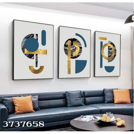 שלשה על קנבס כותנה!! מתוח וממוסגר לסלון או למשרד דגם 3737658