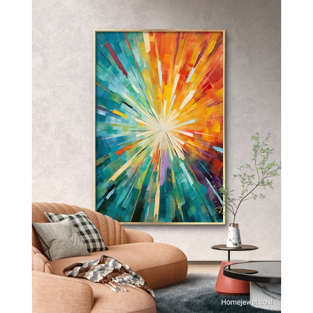 תמונה צבעונית מודרנית לסלון או למשרד קנבס כותנה מקצועי דגם 299237