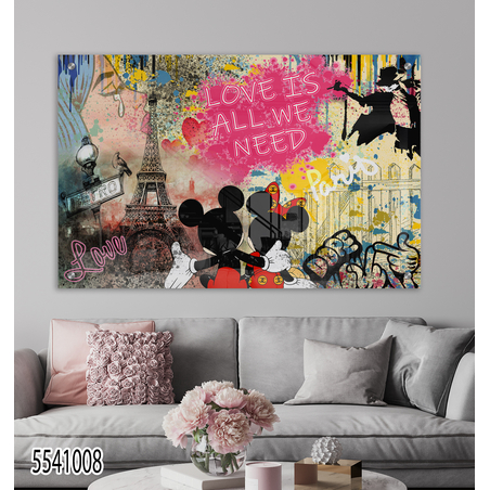 תמונת גרפיטי מעוצבת על קנבס או על זכוכית לבחירתכם דגם 5541008