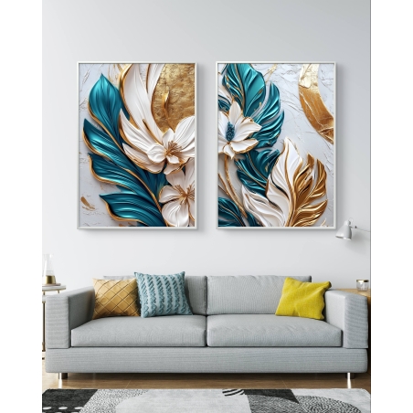 זוג תמונות קנבס לסלון 