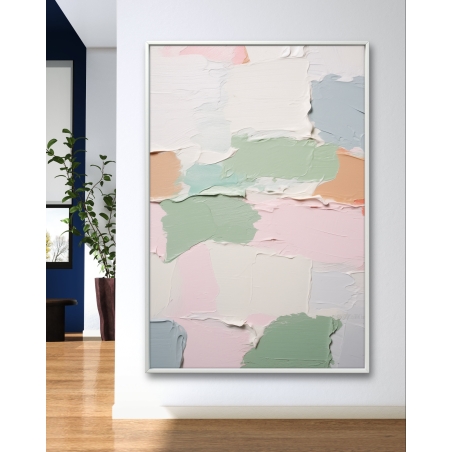 תמונת קנבס מהממת בסגנון אבסטרקט גיאומטרי גווני פסטל דגם - L61011