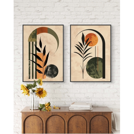 זוג תמונות הדפס על קנבס לסלון/חדר שינה 