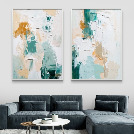 זוג תמונות קנבס לסלון 