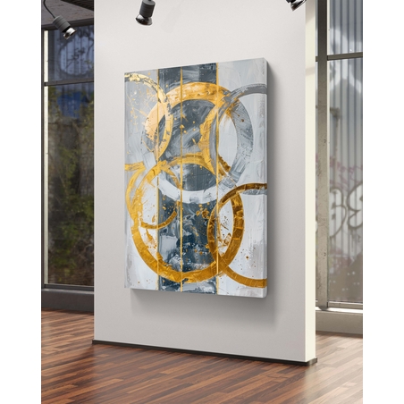 תמונת קנבס בסגנון מעגלי גאומטרי לסלון 